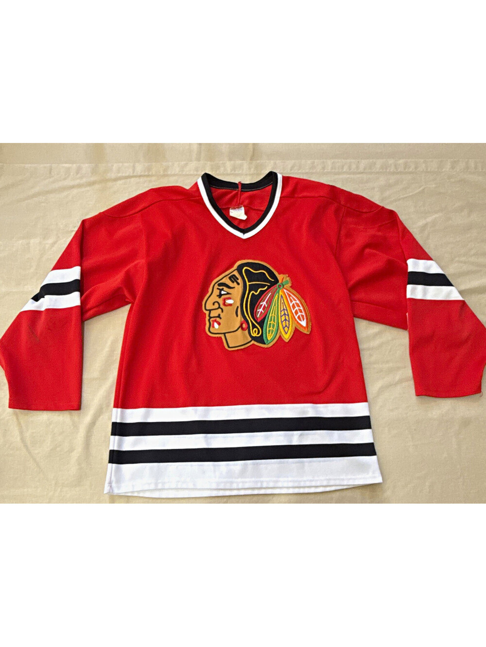 Vintage Chicago Blackhawks CCM Maska Hockey Jersey Red NHL Medium Blank